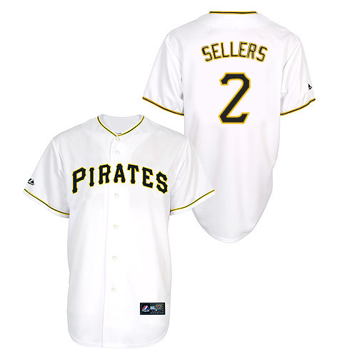 Justin Sellers #2 Youth Baseball Jersey-Pittsburgh Pirates Authentic Home White Cool Base MLB Jersey